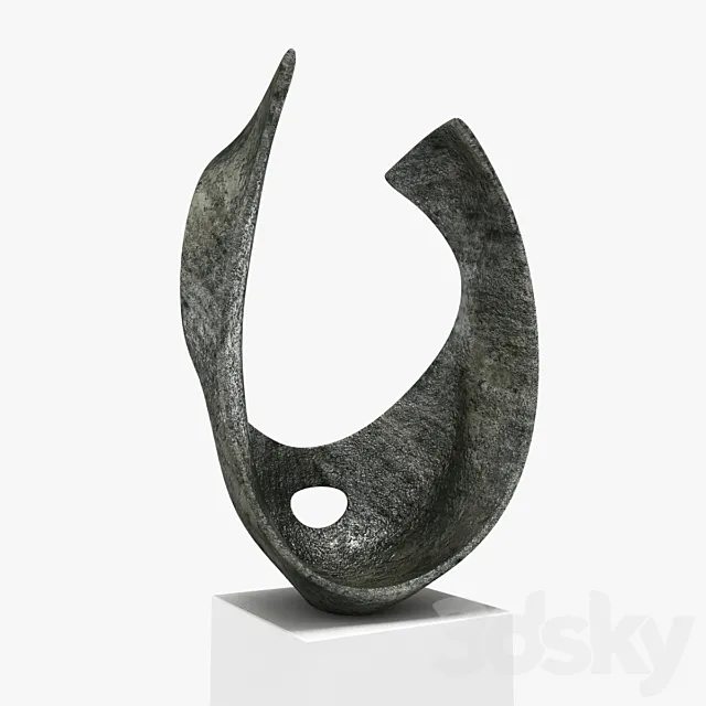 barbara hepworth – curved form bronze sculpture 3DSMax File