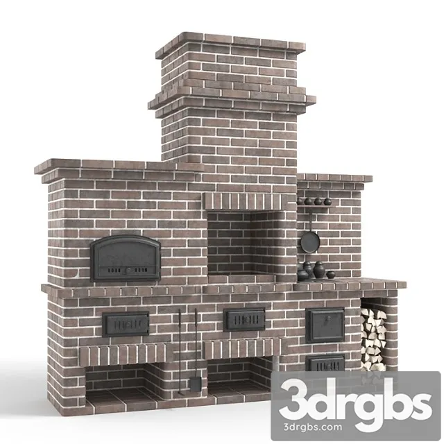 Barbecue Stove Made Of Bricks 3dsmax Download