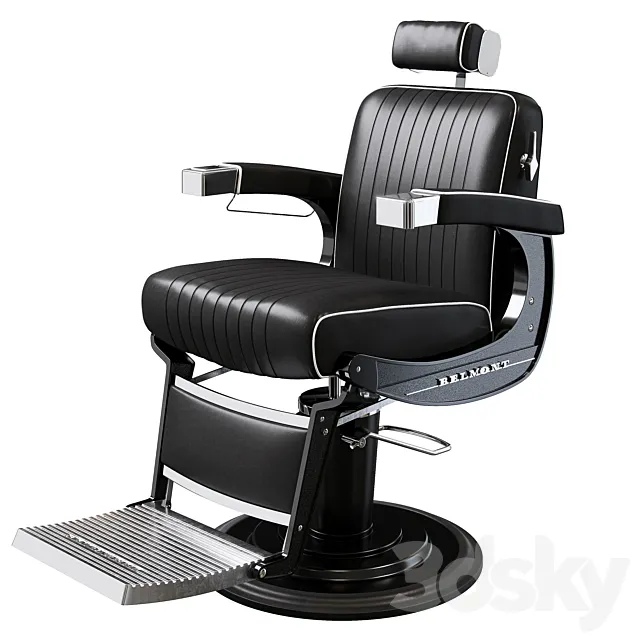 Barbershop chair Belmont apollo 2 3DS Max Model