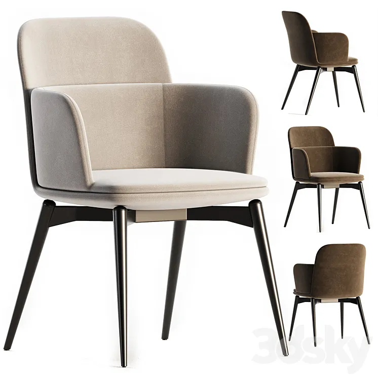 Barbican Molteni C Chair with Armrests 3DS Max Model