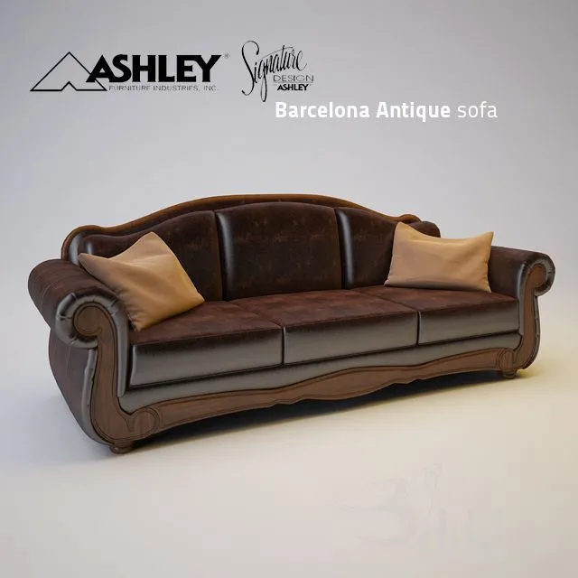 Barcelona Antique Sofa and Armchair 3dsMax Model