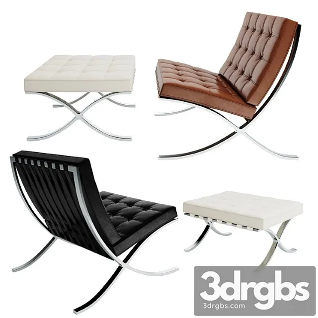 Barcelona Chair + stool 3dsmax Download