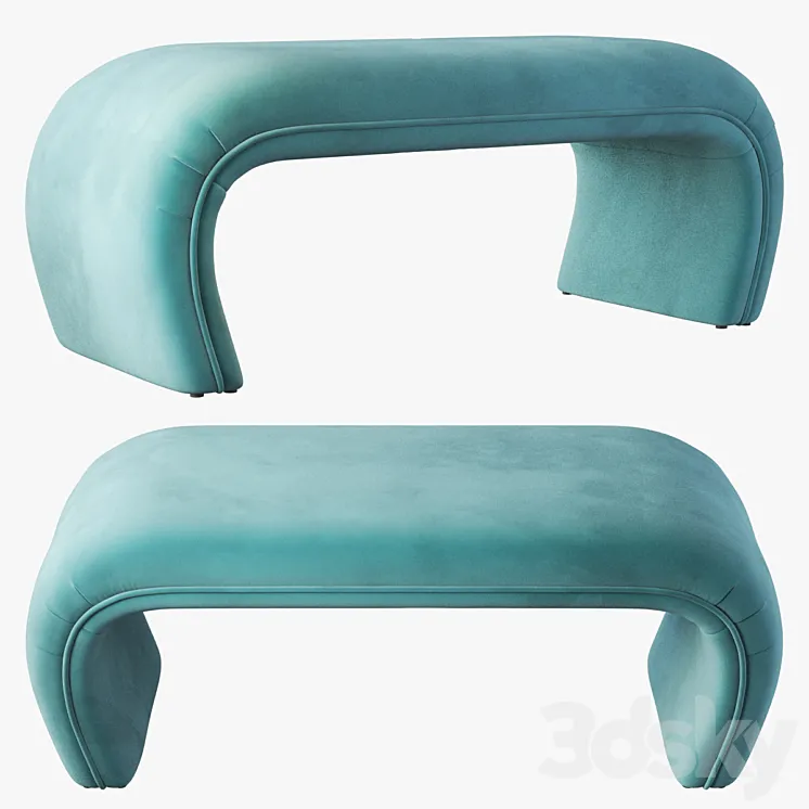 Barnes upholstered bench (5 colors) 3DS Max Model