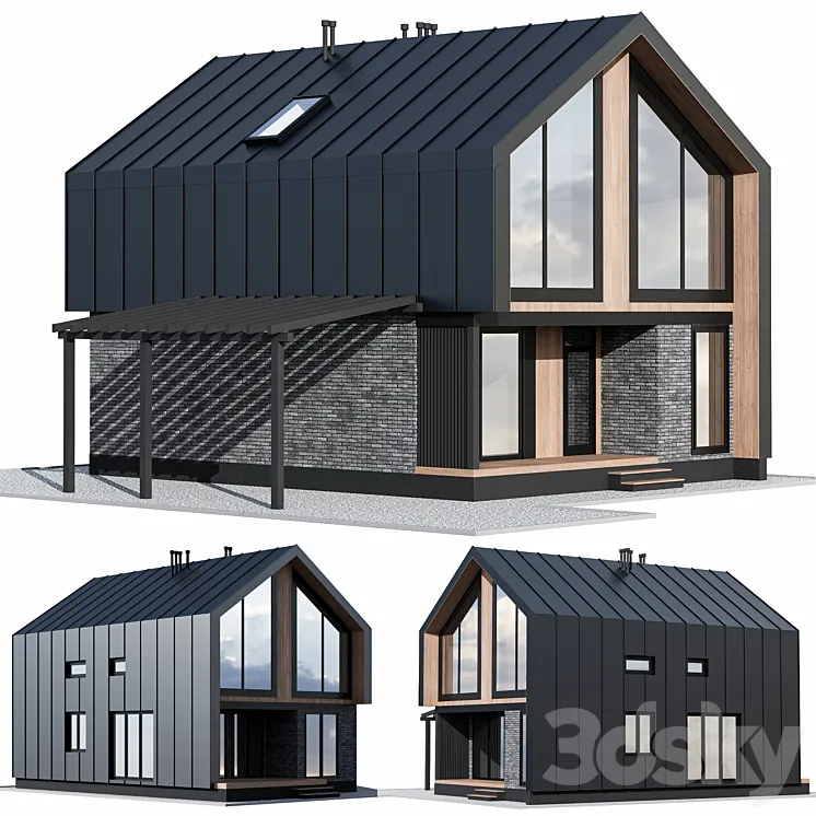Barnhouse with carport 3DS Max