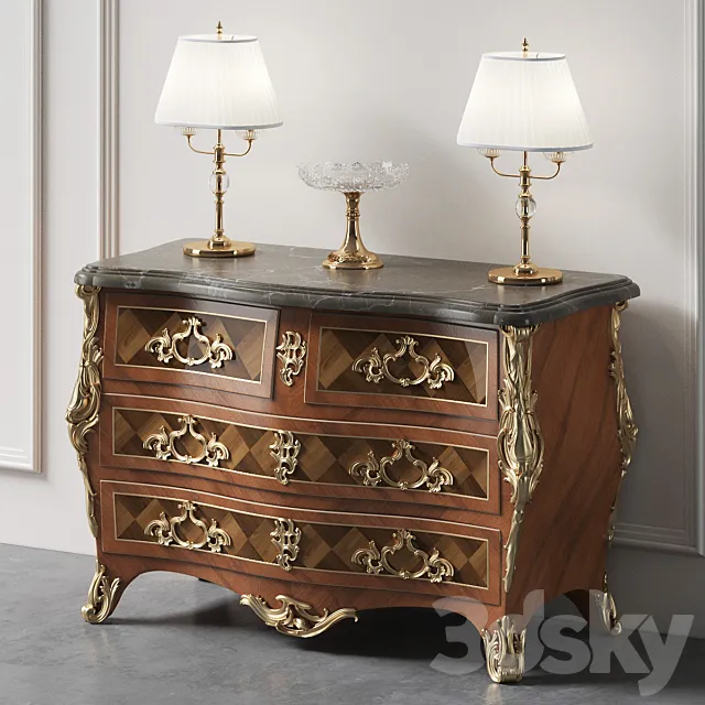 Baroque chest of drawers 3ds Max