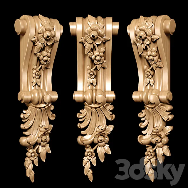 Baroque style bracket model 3ds Max