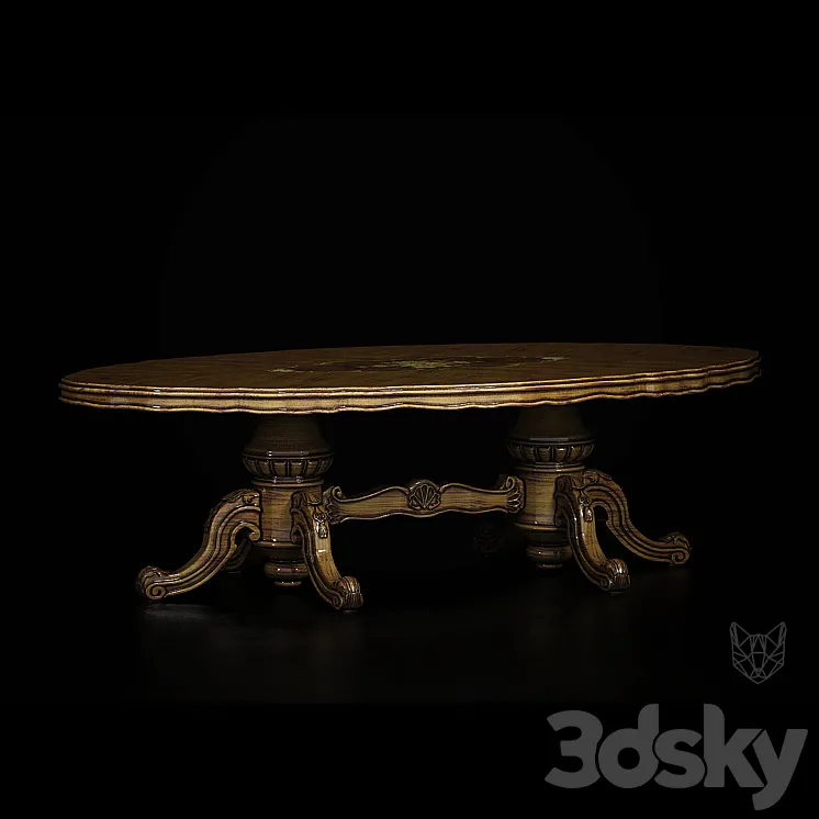 baroque table 3DS Max