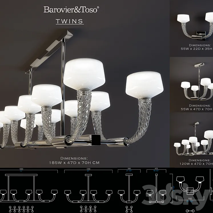 Barovier&Toso twins 3DS Max