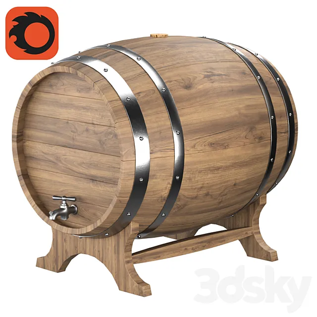 Barrel 3DS Max Model