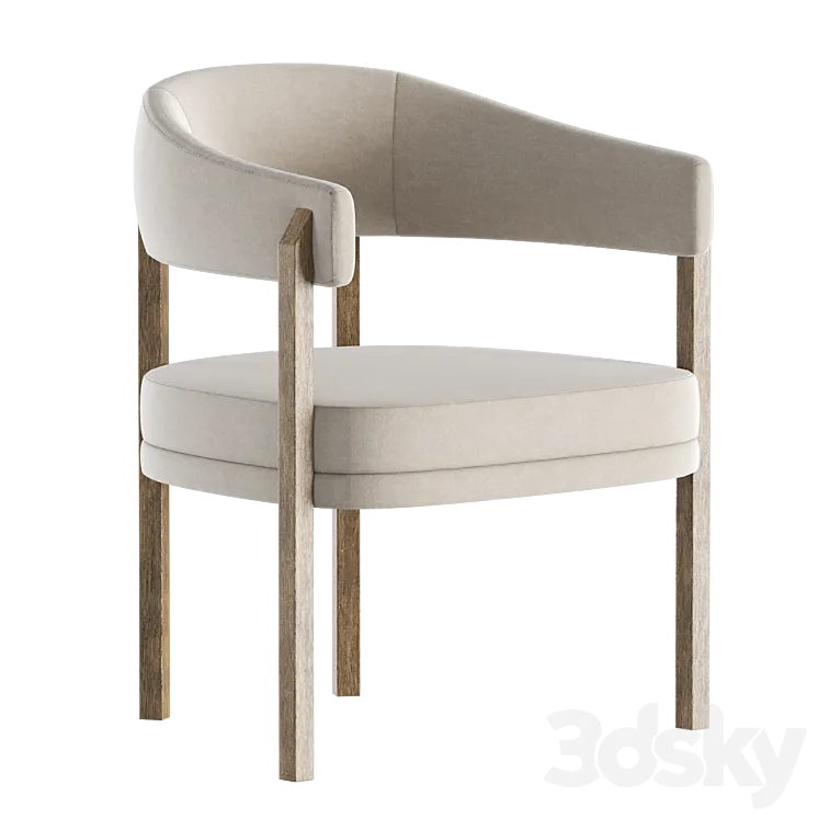Barrel Dining Chair in Grizzly Taupe 3DS Max