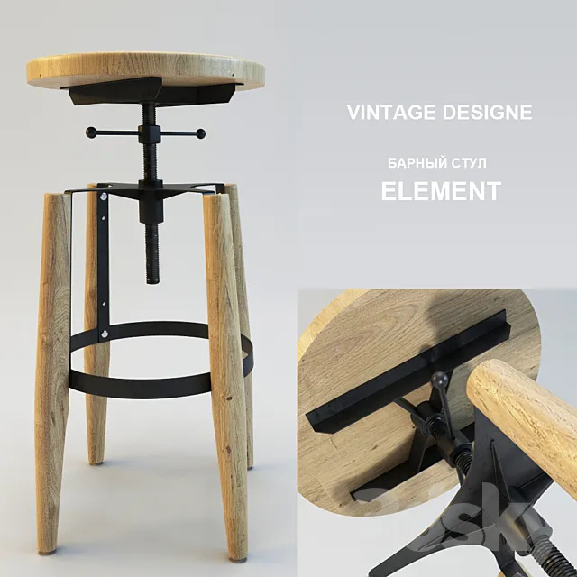 Barstool Element 3ds Max