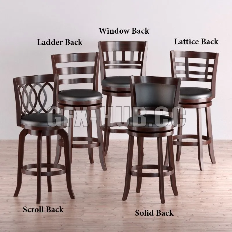 Barstool Verona Cherry 3dsMax Model