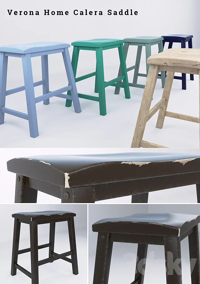 Barstool Verona Home Calera Saddle 3DS Max Model