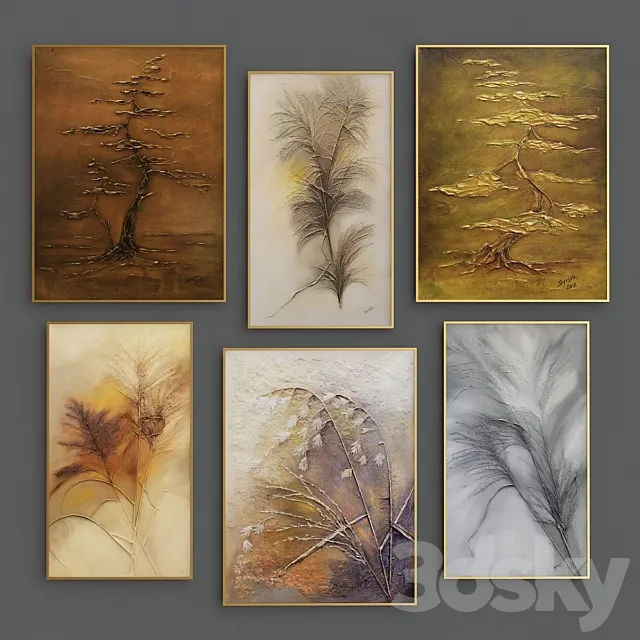 Bas relief autumn painting 3DSMax File
