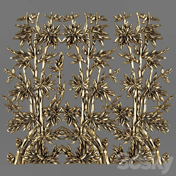 Bas-relief. Bamboo. 3DS Max
