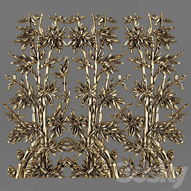 Bas-relief. Bamboo. 3DSMax File