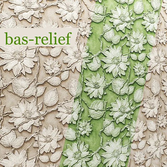 bas-relief Bas-relief stucco plaster flowers pattern stucco decor wall linkrusta 3DS Max Model