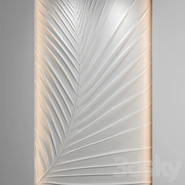 Bas-relief Palm leaf 3DS Max Model