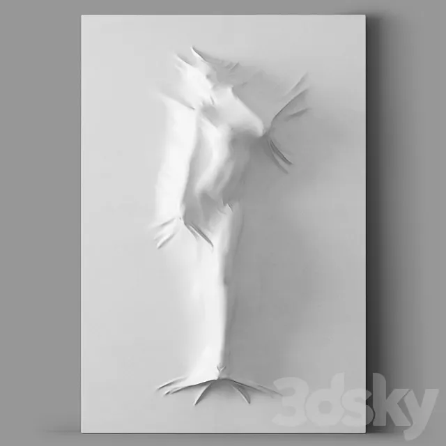 Bas relief Woman on the Wall 3ds Max