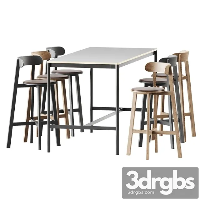 Base table high muuto and roda bar stool by branca lisboa