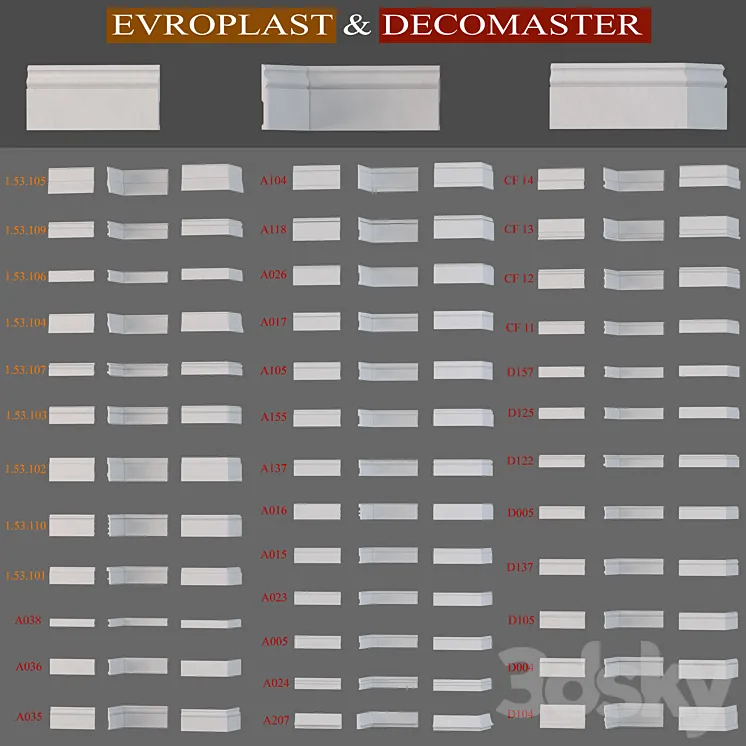 Baseboard Evroplast and Decomaster 3DS Max