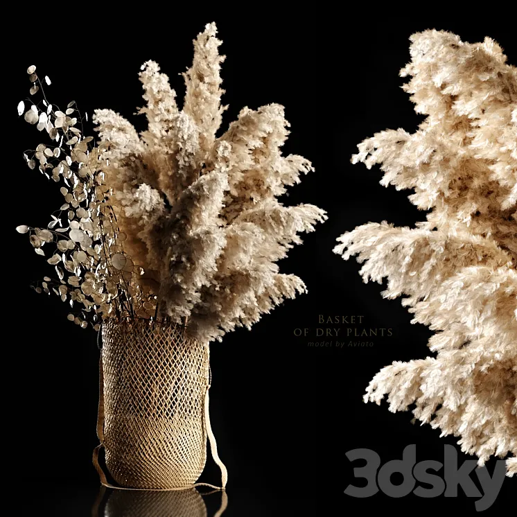 Basket of dry plants 3DS Max