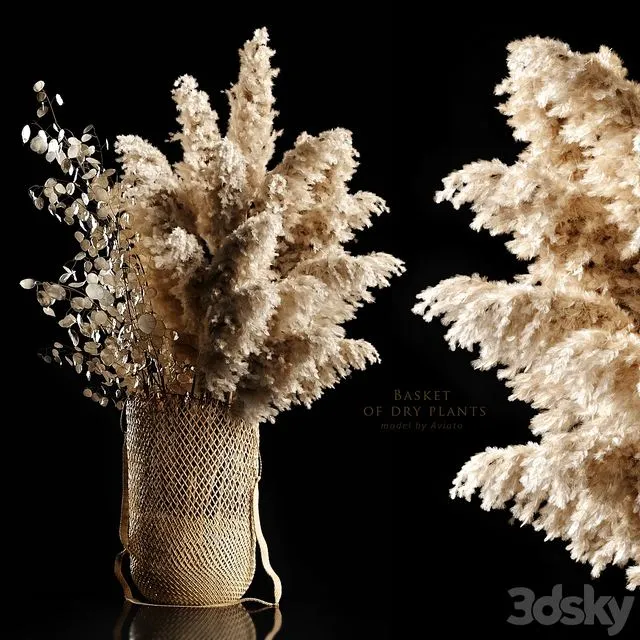 Basket of dry plants 3dsMax Model