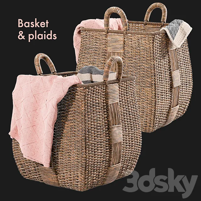 Basket & Plaids. Crate and Barrel 3DSMax File