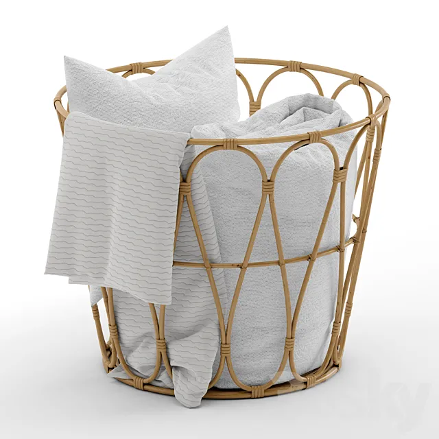 Basket with blanket 3DS Max Model