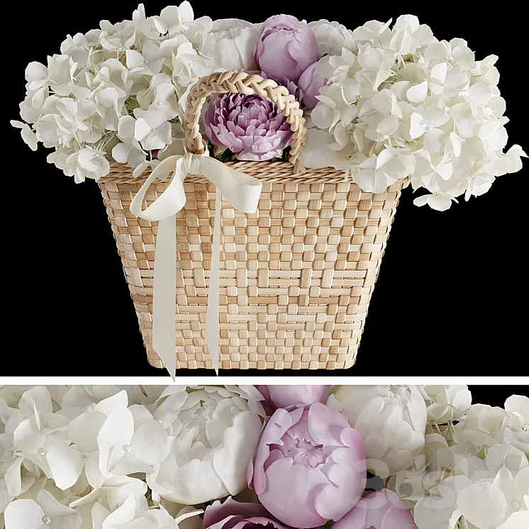 Basket with flowers 3DS Max