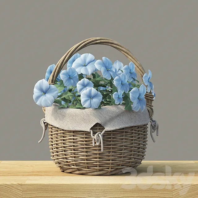 Basket with flowers 3DSMax File