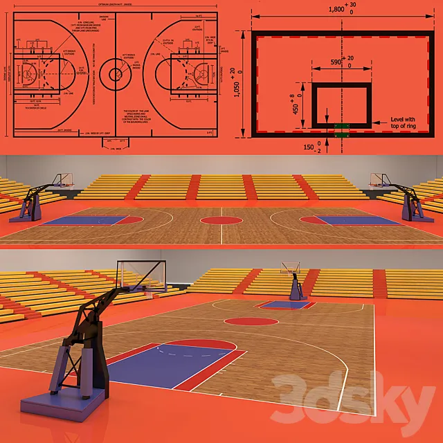 Basketball Court 3ds Max