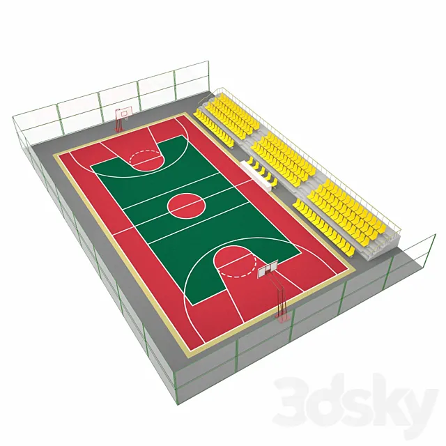 basketball court 3ds Max