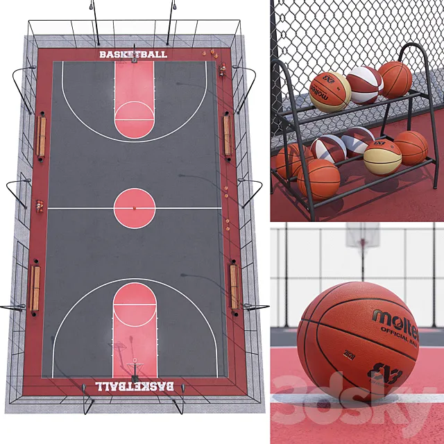 Basketball field 3ds Max