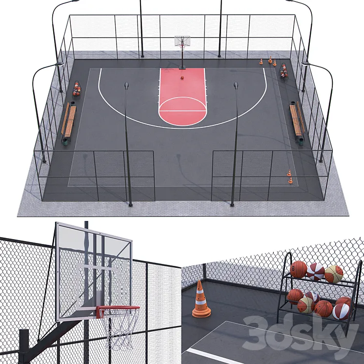 Basketball field 3DS Max