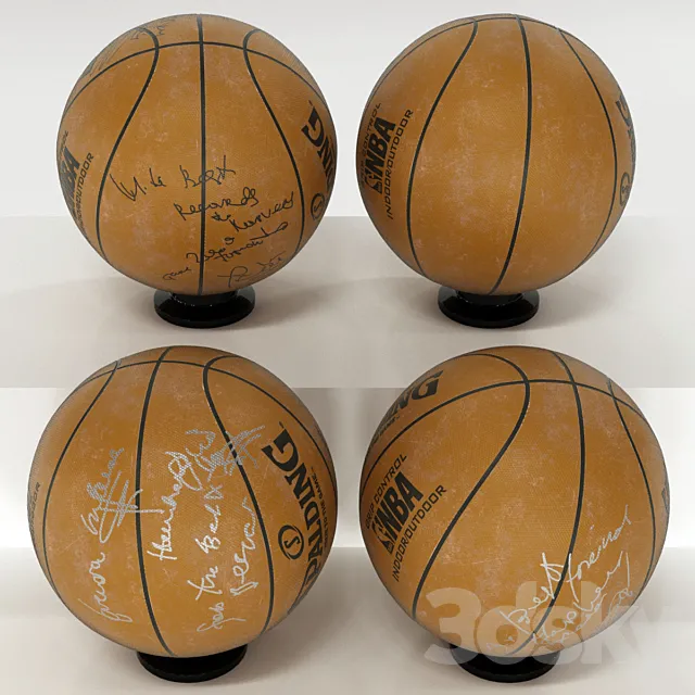 Basketballs autographed 3DS Max Model