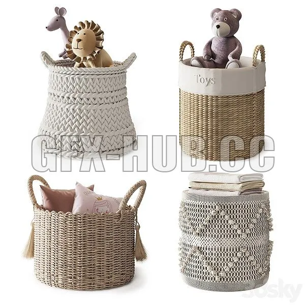 Baskets Set 08 3dsMax Model