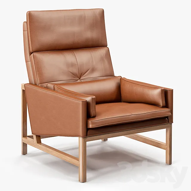 BassamFellows High Back Lounge Chair 3DS Max Model