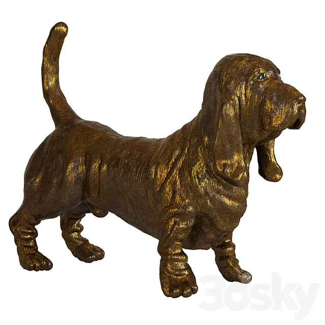 Basset Hound Cold Dog figurine 3dsMax Model