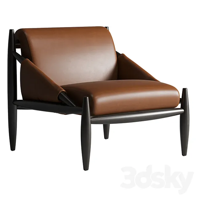 Bastion Leather and Wood Accent Chair 3DSMax File