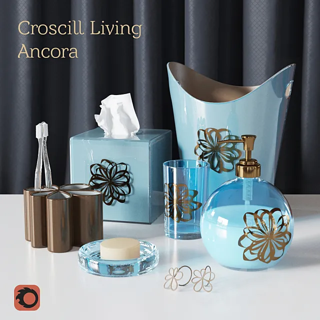 Bath accessories Croscill Living Ancora 3DS Max Model