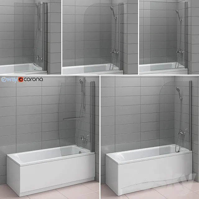 Bath and shower curtains Ideal Alterna and Gustavsberg set 83 3ds Max