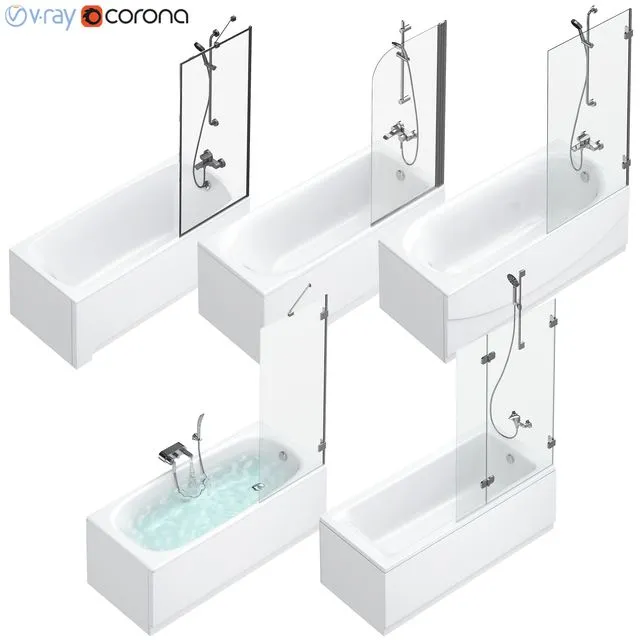 Bath and shower curtains Villeroy  & Boch (set 94) 3dsMax Model