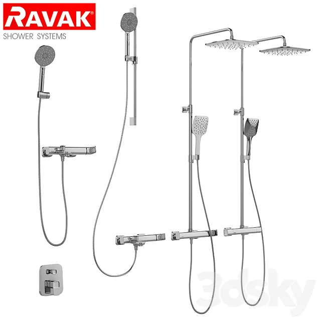 Bath and shower mixers Ravak 10 ° set 05 3DSMax File