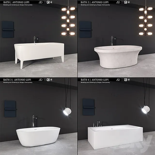 Bath collection Antonio Lupi (4 Bath) 3ds Max