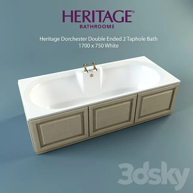 Bath Heritage Dorchester Double Ended 2 Taphole Bath 3DS Max Model