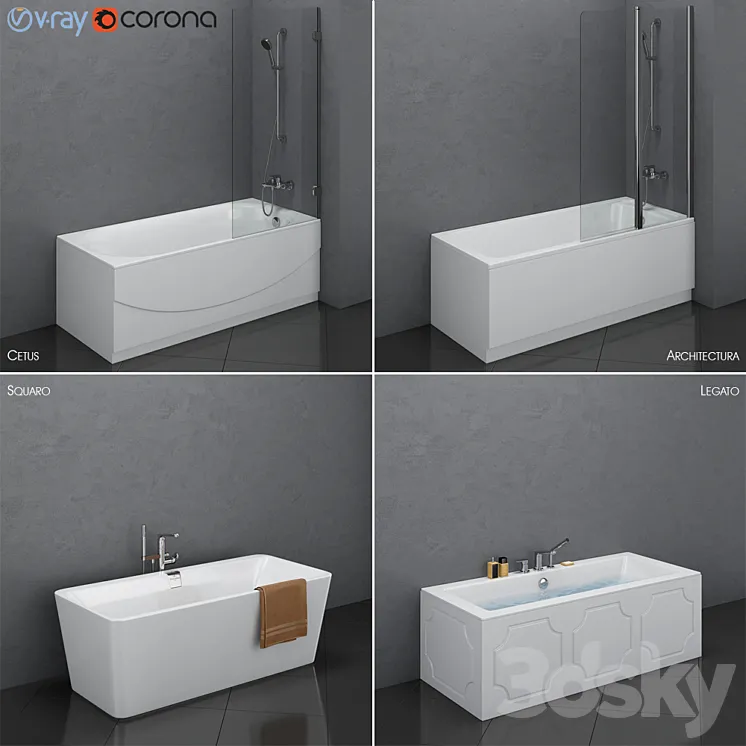 Bath set Villeroy & Boch set 23 (Architectura Cetus Legato Squaro) 3DS Max