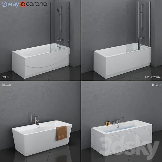 Bath set Villeroy & Boch set 23 (Architectura. Cetus. Legato. Squaro) 3DSMax File