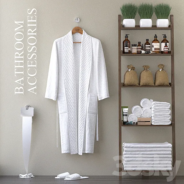 Bathrobe with bathrobe.H-1650mm. 3DSMax File