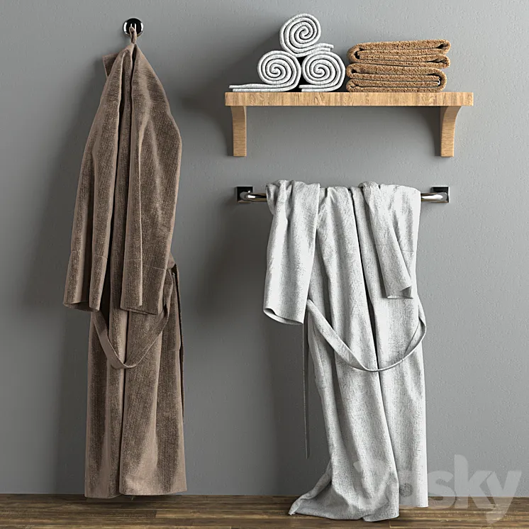 Bathrobes and towels 3DS Max